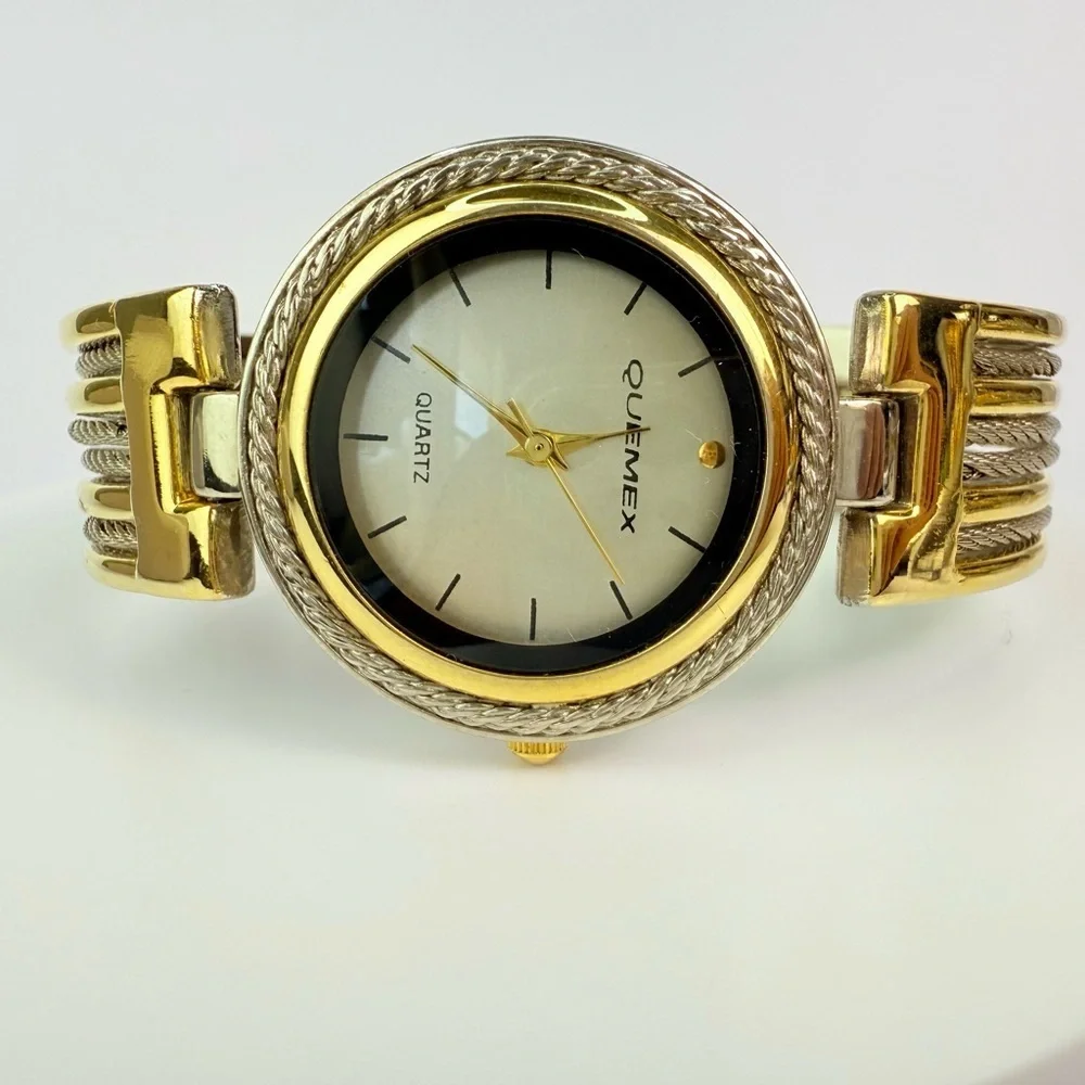 Vintage quartz dual tone watch